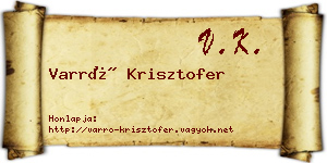 Varró Krisztofer névjegykártya
