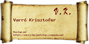 Varró Krisztofer névjegykártya