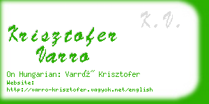 krisztofer varro business card